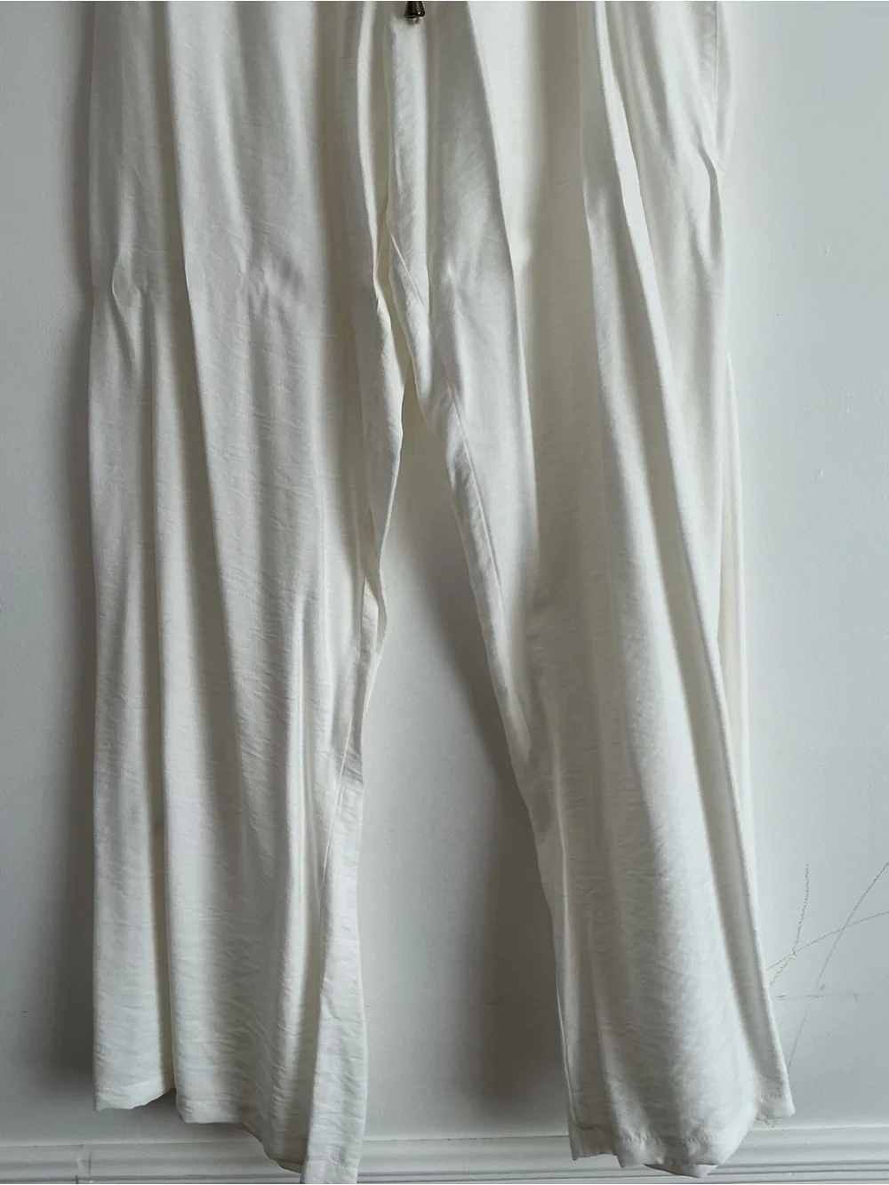 Women's Wide-Leg Drawstring Pants - White - Picture 4 of 7